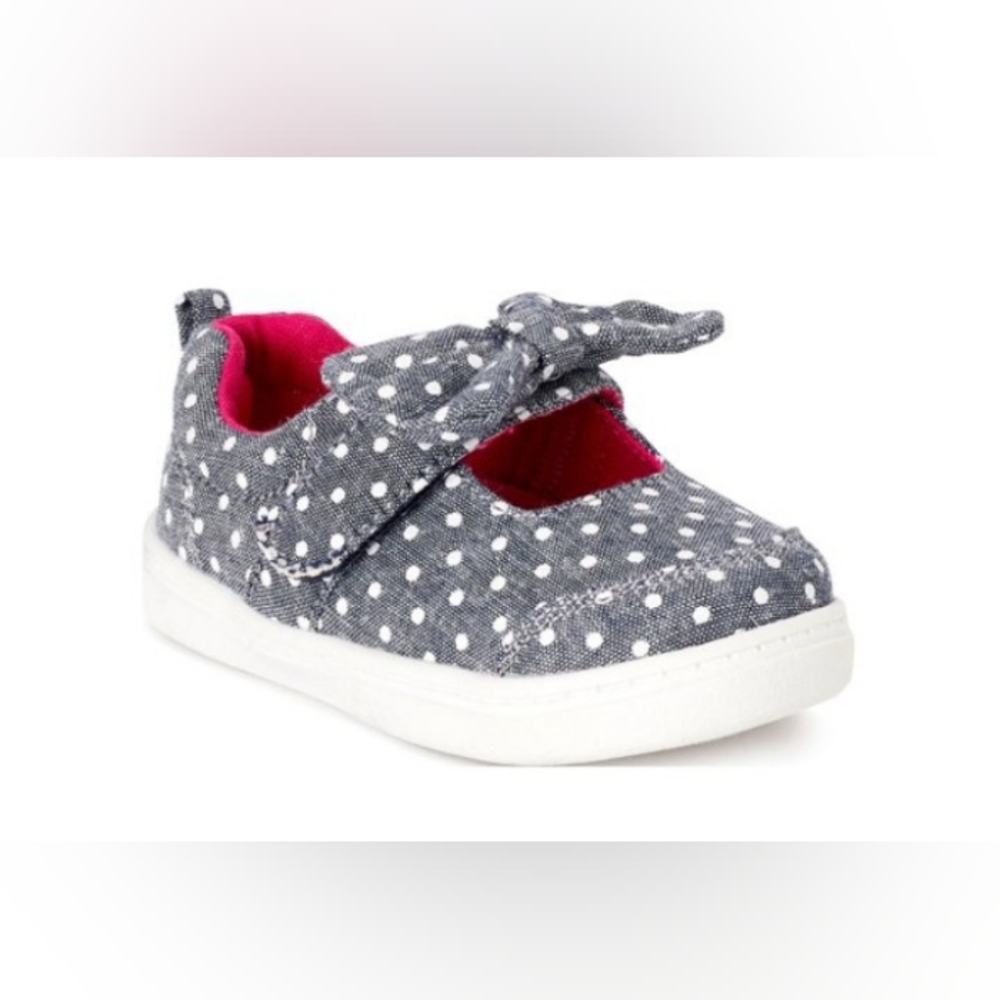 Wonder Nation Gray and White Polka Dot Baby Shoes